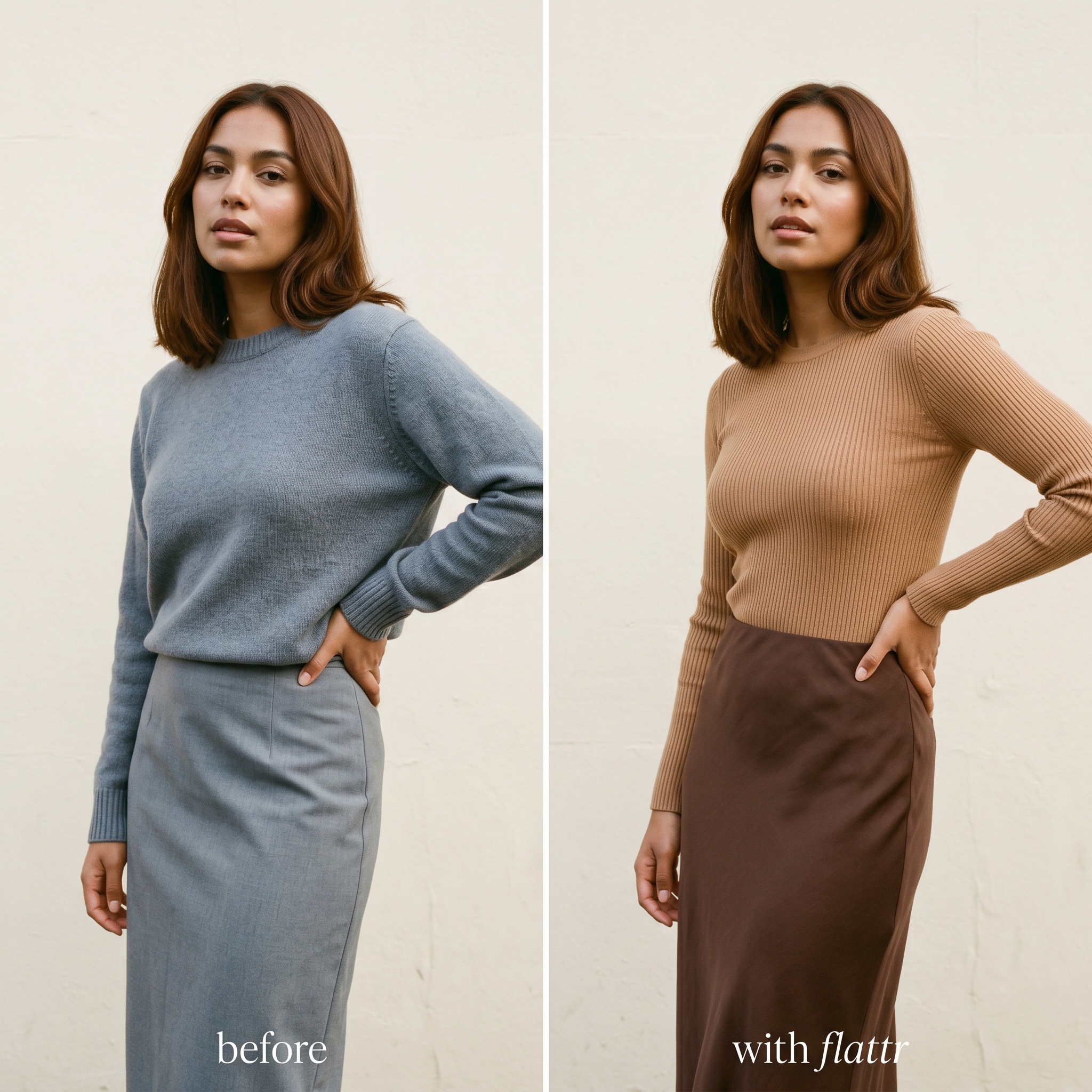 Fit and silhouette: before and with Flattr